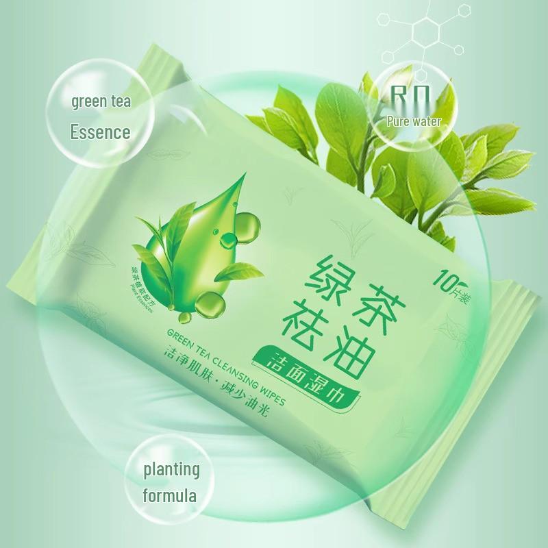 Lingettes Nettoyantes Désincrustantes Parfum Thé Vert - Pack Portable