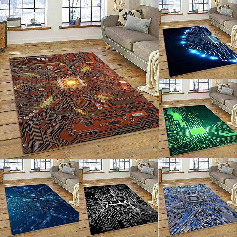 Chip Circuit Board Carpet Rug for Home Living Room Bedroom Sofa Doormat Kitchen Decor Child Paly Area Rug Non-slip Mat