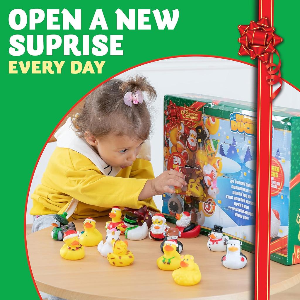 Christmas Advent Calendar Ducks Days Countdown Rubber Boys Girls Toddlers Kids Xmas Party Favor Gifts JOYFY 24 for Kid Friendly Entertaining Fun Play