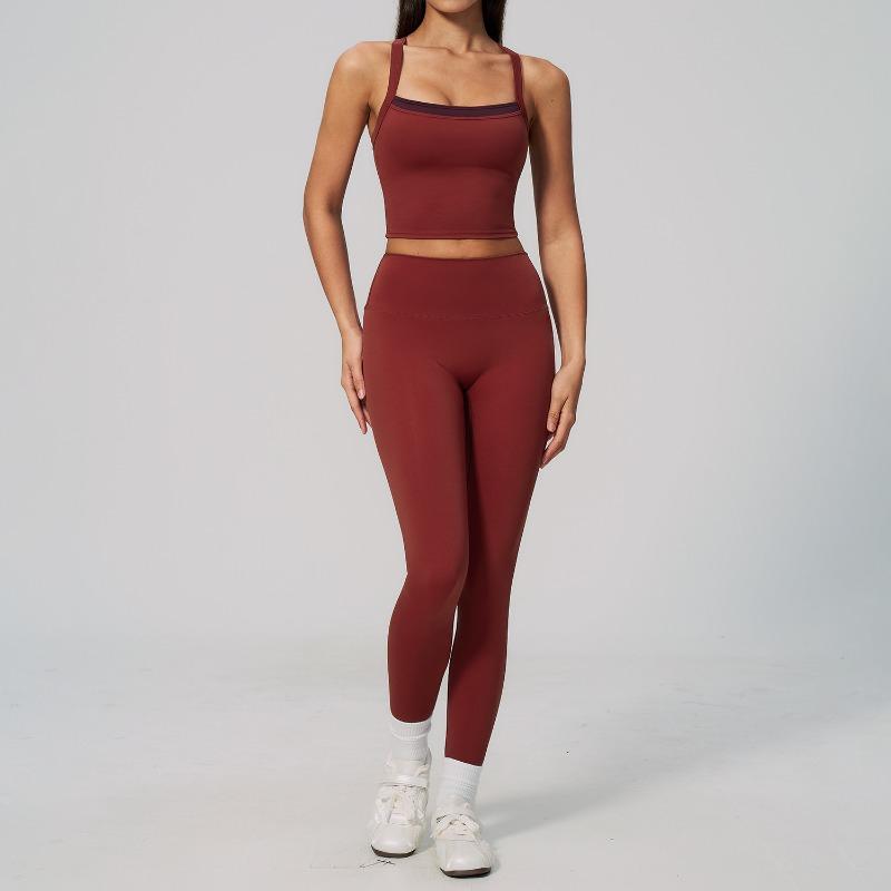Naked suit Cross beautiful back quick drying sports suit Outdoor casual running fitness suit
