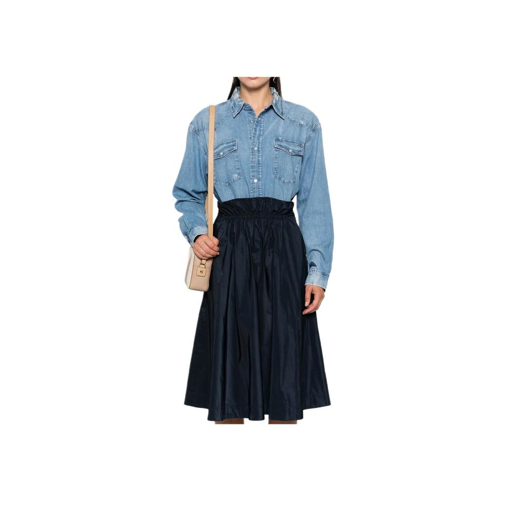 Polo Ralph Lauren Button-Down Collar Long Sleeve Shirt With Chest Pocket Women shirts Blue 211940722-001