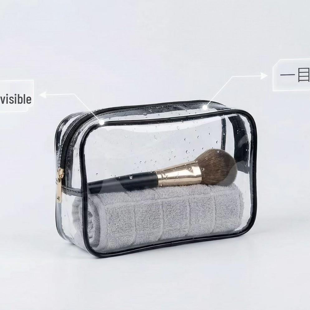 In-Stock Transparent PVC Makeup Tote: Dustproof, Portable Zipper Bag for Travel Toiletries & Daily Essentials