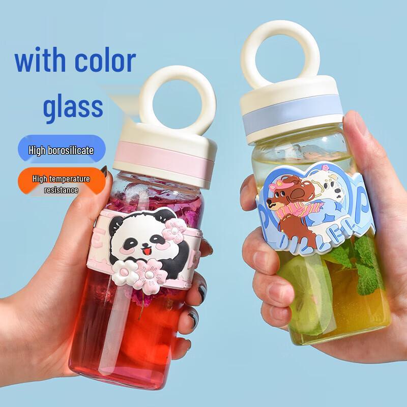 Diller Sakura Panda 300ml Glass Water Bottle