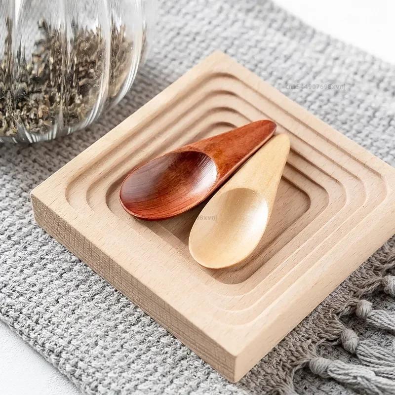 Mini Natural Wooden Spoons Scoop Tea Honey Coffee Condiment Salt Sugar Spoon Cooking Tools Household Kitchen Gadgets