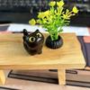 Høykvalitets Håndlaget Kattungefigur Treminiatyr Kattepynt Utskjæring Kattearrangement Suvenirer