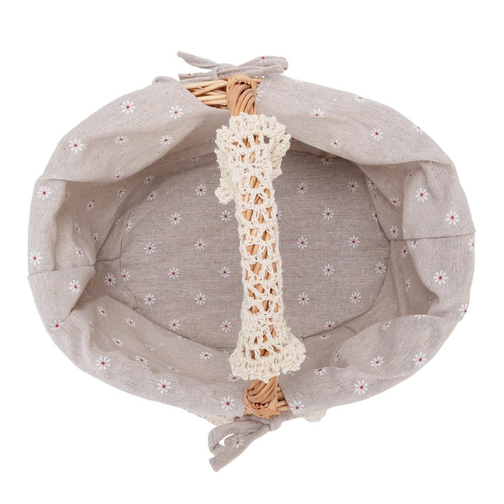 Wicker Picnic Basket with Removable Liner Hand Woven Empty Picnic Hamper Basket with Handle for