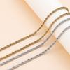60-63cm Stainless Steel Rope Twist Chains Gold Steel Color Classic Necklace for Women or Men Jewelry Making Accessories