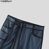 INCERUN Men Zip-up Waist Stitching Belt Corduroy Casual Long Harem Pants Trousers 