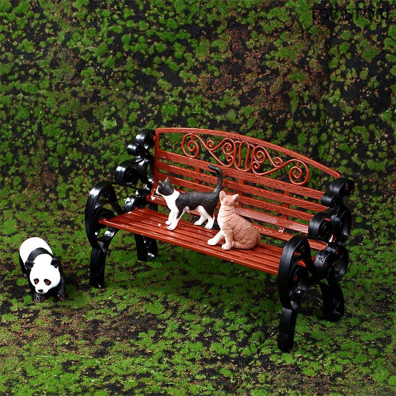1:6 Mini Bench Recliner Lounge Chair Miniature Park Double Chair Model Garden Decor Toy Doll House Accessories