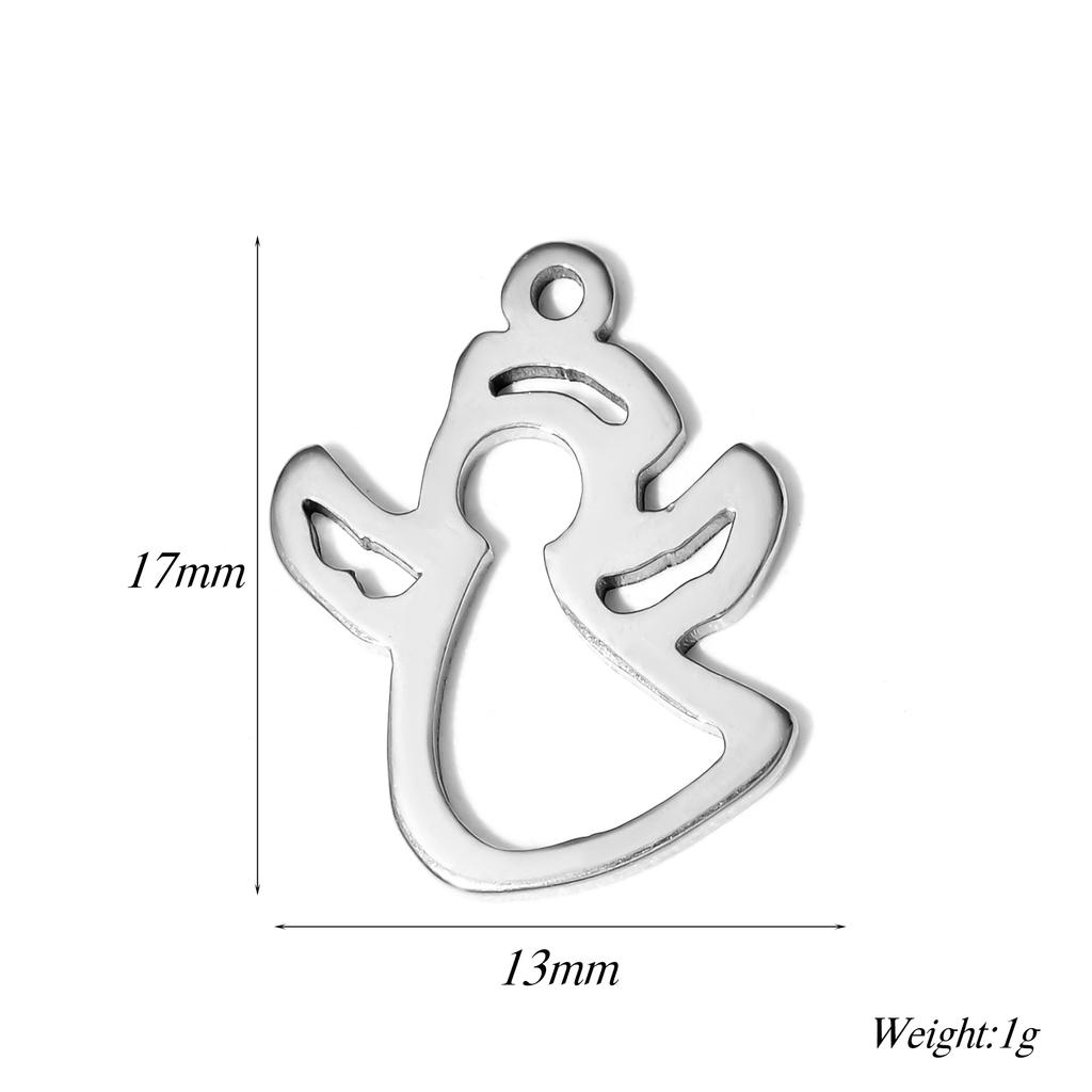 20pcs/lot Butterfly Heart David Star Angel Family Charms Stainless Steel Pendants Jewelry Making DIY Handmade Craft Wholesale