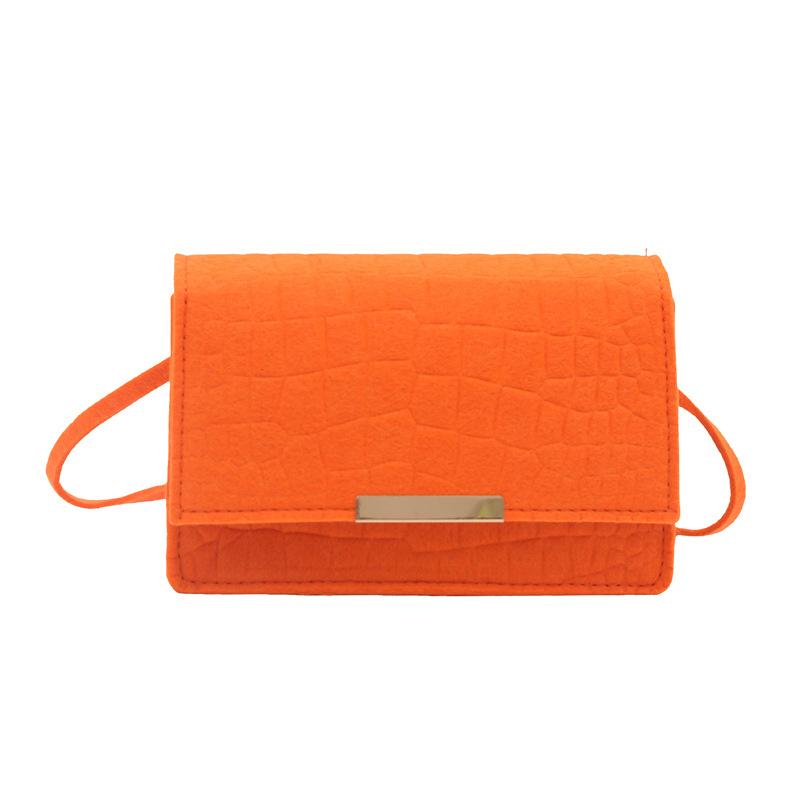 Retro trendy felt shoulder bag new casual handbag stone pattern fashion simple messenger small square bag