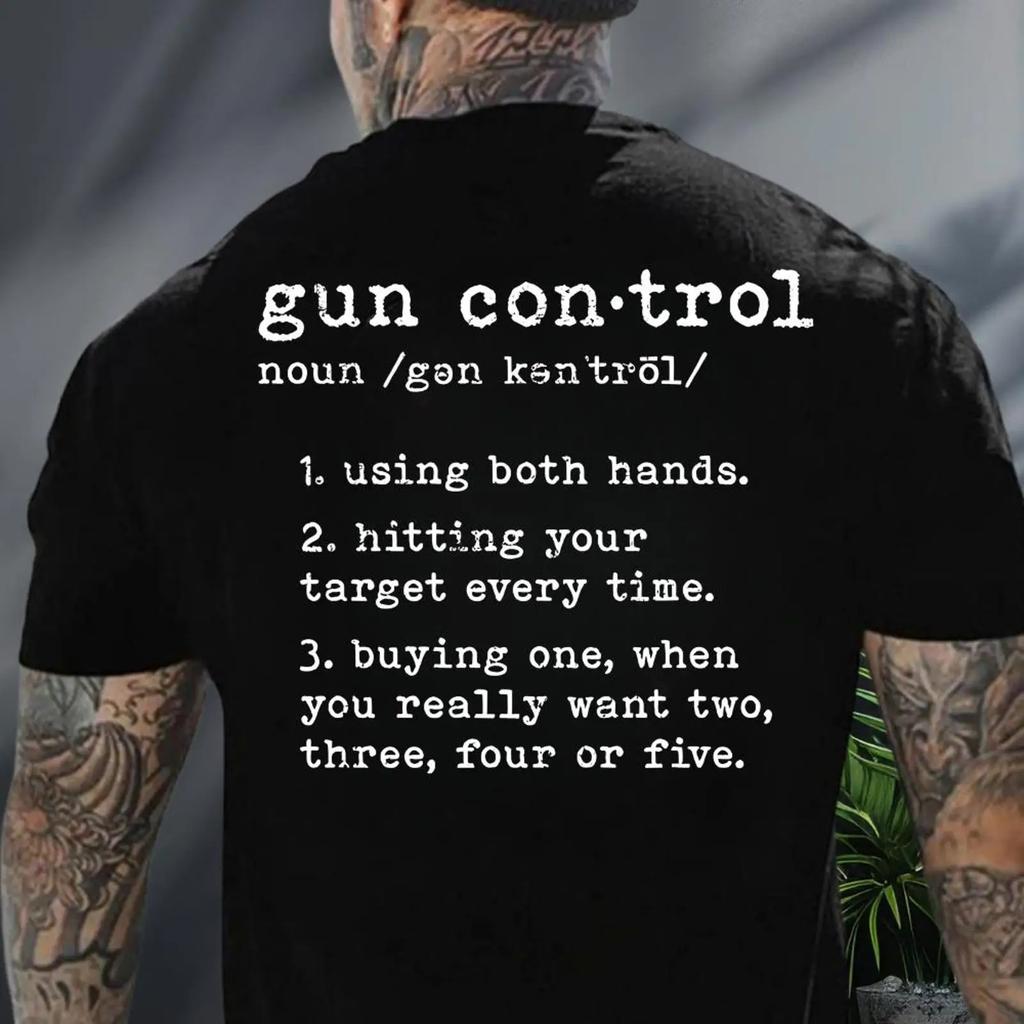 Gun Control Definition Funny T Shirt Lover Pro Rights For Republican Owners Vintage Slightly Unisex Graphic Breathable