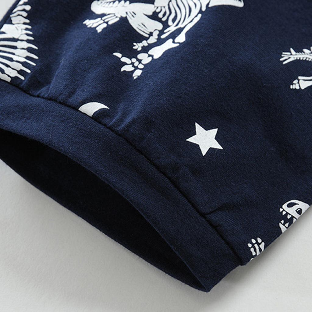 Kids Boys Girls Cartoon Dinosuar Print T Shirt Shorts Pajamas Sleepwear Outfits