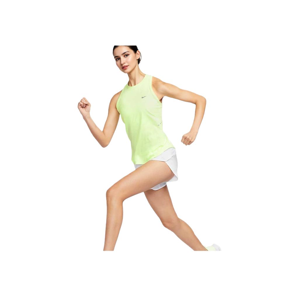 Nike Dri-Fit Comfortable Skin-Friendly Soft Versatile Solid Color Tank Top Women Tops Yellow HQ0621701