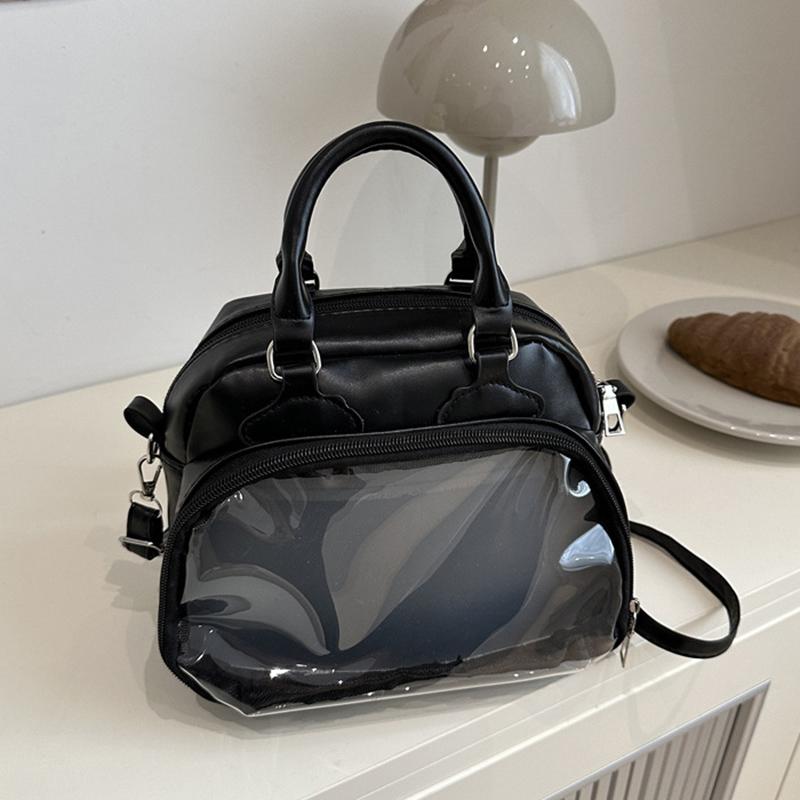 

2025 Новая прозрачная сумка Joker, большая вместимость, водонепроницаемая, повседневная сумка через плечо, японская милая двухмерная сумка-мессенджер чёрный