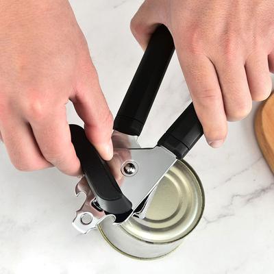 Effortless Can Opener Stainless Steel 360-degree Rotating Knob Non-slip Handle Multifunctional Easy Lid Removal Can Opener