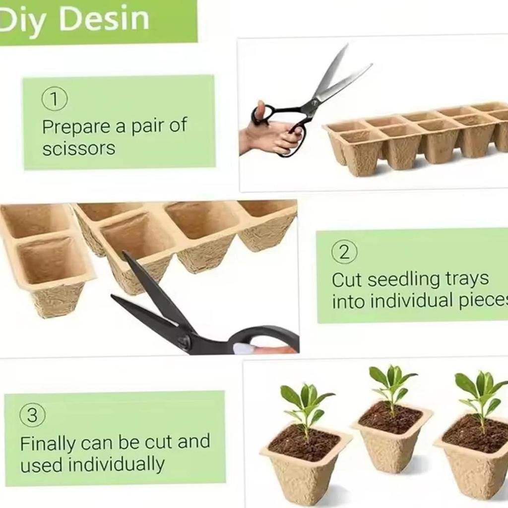 Seedling Tray 24 Pieces Square Organic Growing Starter Kit Seedling Starting Trays For Windowsill Indoor House Vegetable Flower