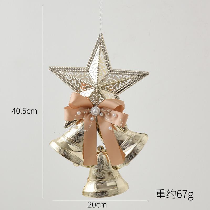 Christmas decorative plastic electroplated bell strings, hotel and shopping mall Christmas tree decoration pendants