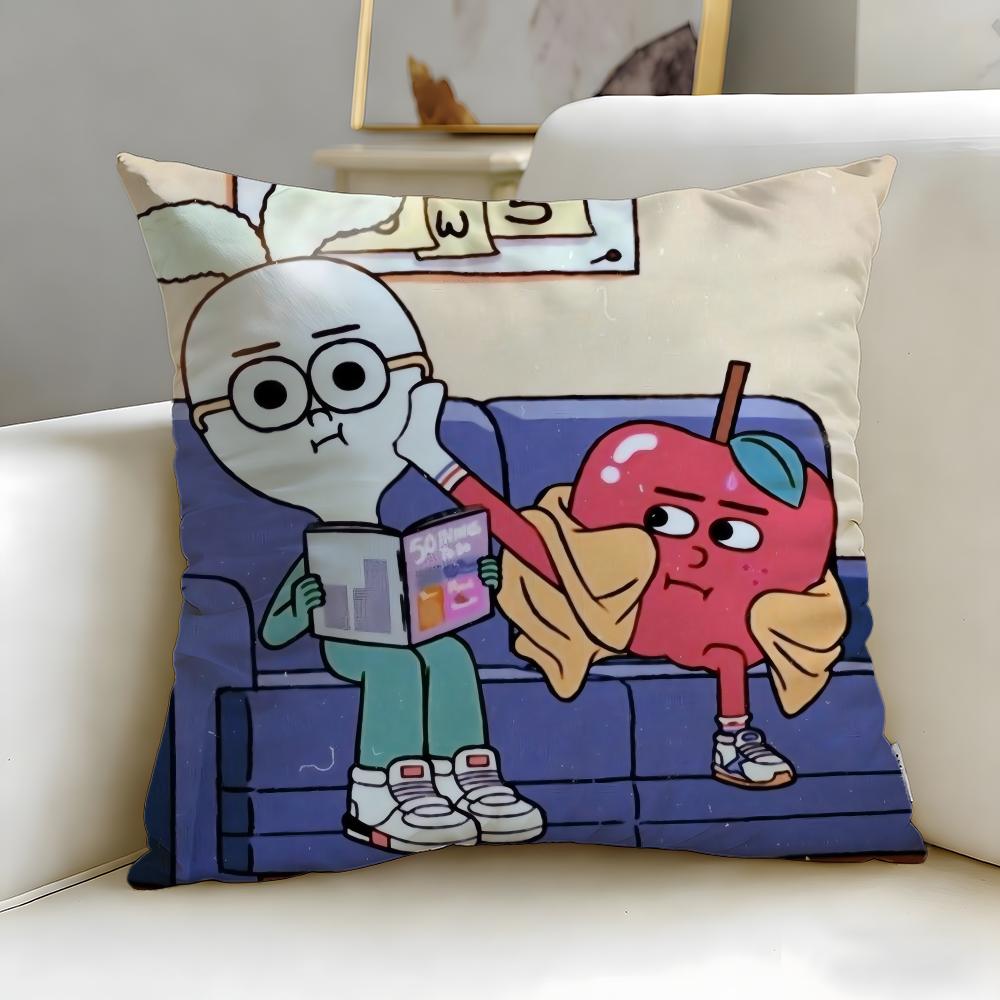 classic cartoon Apple And Onion Cushion Cover Soft & Easy-Wash Pillow Case – Versatile for Couch, Bed, Travel and Office