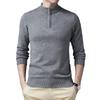 Knitted Sweater High Texture Semi-Open Neck Zipper Bottoming Shirt Autumn And Winter Medium And Green Men'S Pullover Sweater