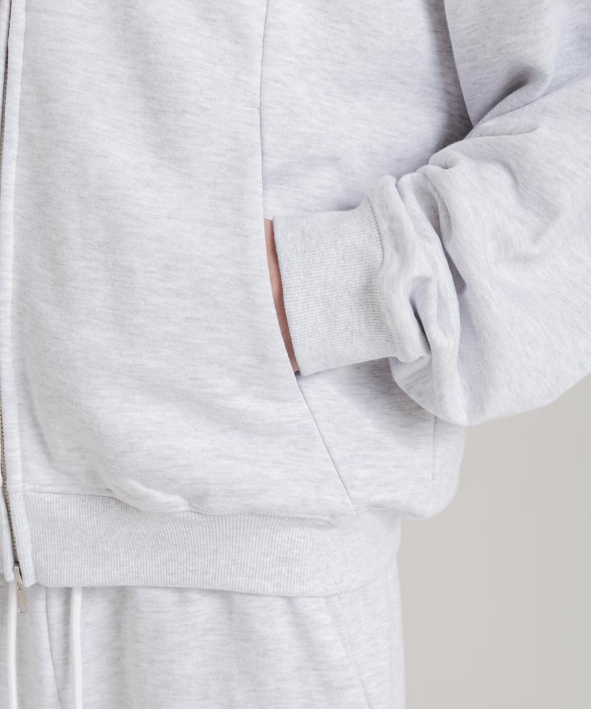 Ssin And Lee Easy Form Oversized Zip-Up Hoodie In Back Melange