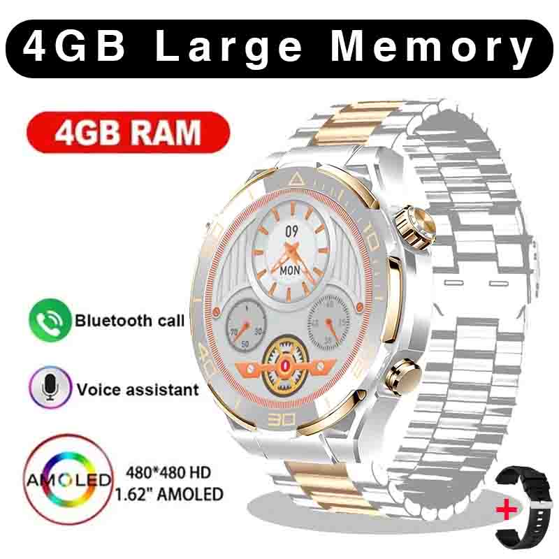 

2025 Новий Смарт-годинник Чоловічий 4 ГБ Пам яті Спортивний Фітнес-трекер 480*480 AMOLED HD Екран NFC Bluetooth Дзвінок Смарт-годинник для Android IOS