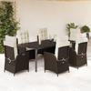 VidaXL Garden Dining Set with Cushions 7 Pcs, Table and Chairs with Adjustable Backrest, Outdoor Furniture, 3213211