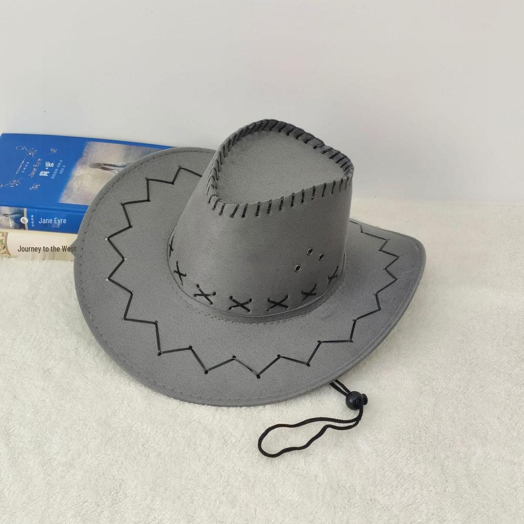 Western Cowboy Straw Hat for Men & Women - Sun Protection Wide Brim Beach & Outdoor Travel Hat