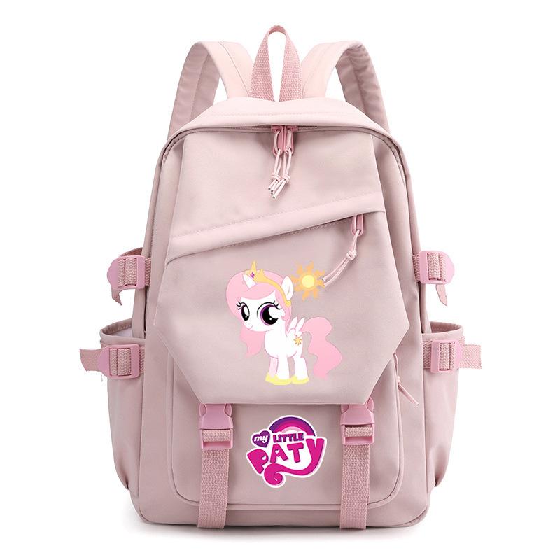 Pony Poly Rainbow Pony Printed Student School Bag Large Capacity Primary And Secondary School Student School Bag Children'S Backpack