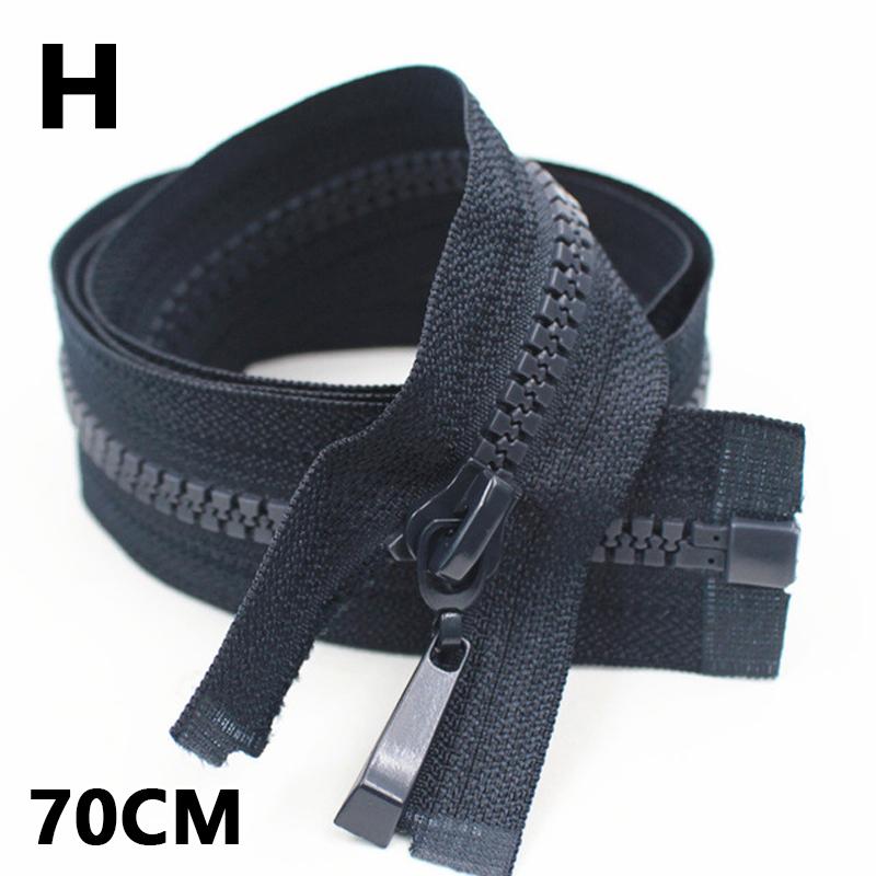 70/90cm 5# Resin Zipper Double Slider Zip For Down Jacket Clothes Bags Sewing Accessories Open-End Zippers Repair Accessory