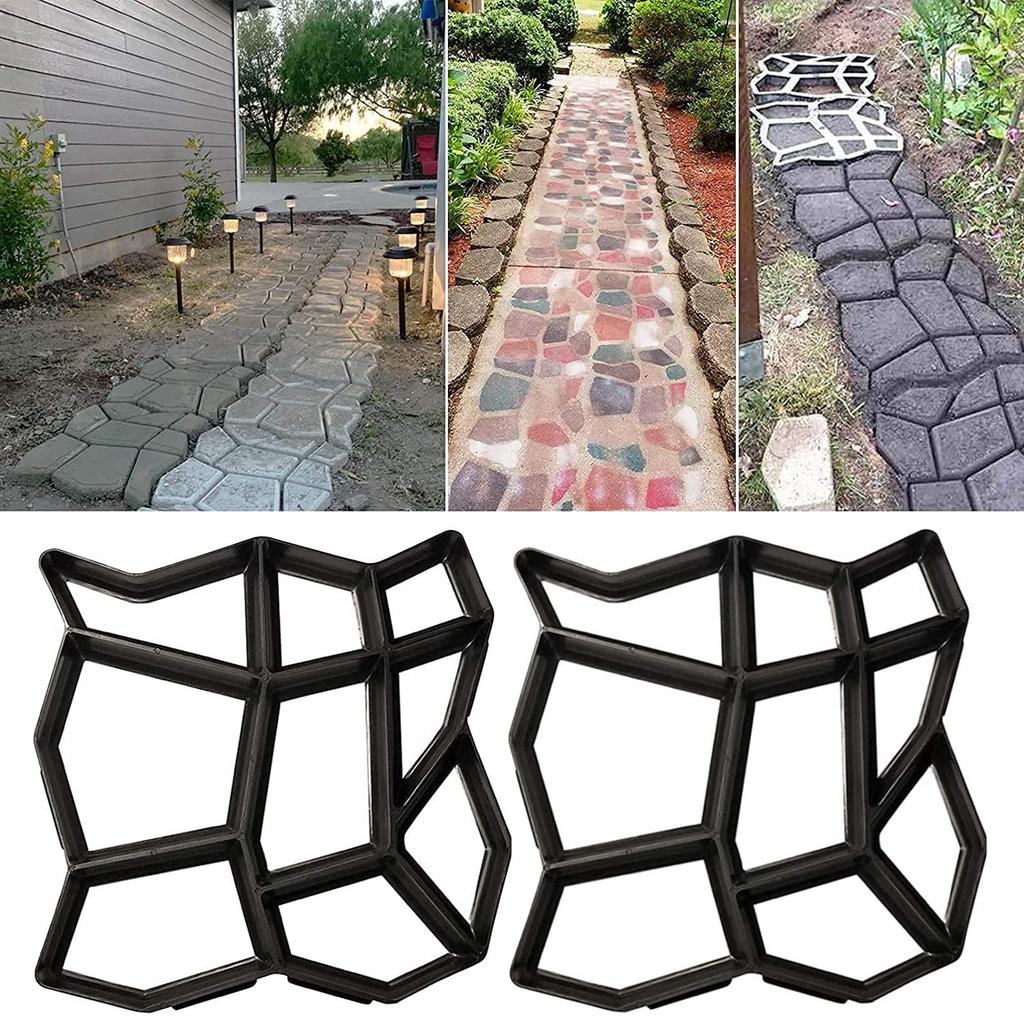 fieldlabo Gardening Mold for Concrete and Mortar - DIY Self-Build Brick Pattern for Sidewalks, Stepping Stones, Cobblestones, and Paving Stones (Set o