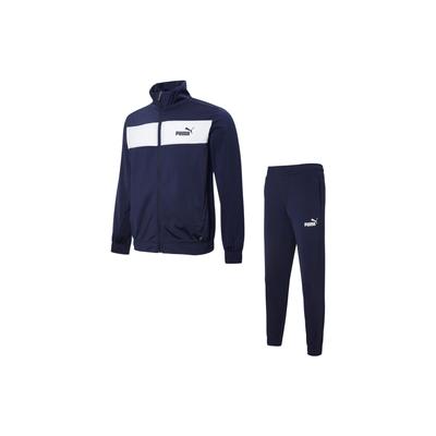 Zip Collar Logo Jacket And Cuffed Jogger Set Men Activewear Blue 846467-06