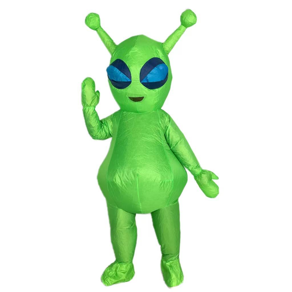 Rolig utomjording med stora ögon uppblåsbar kostym för Halloweenfester