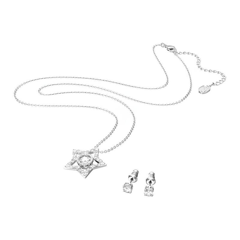 Swarovski Stella versatile and trendy rhodium-plated, imitation crystal necklace for women 5622729