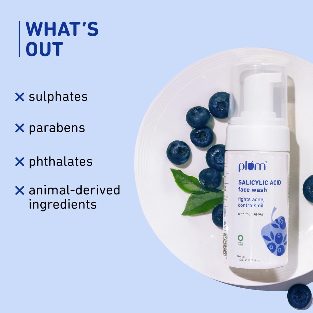 Plum 1% Encapsulated Salicylic Acid Foaming Face Wash 110ml Pack Of 1 | Deep Cleansing & Oil Control