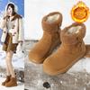 Women's Large Size Soft Sole Heightening Winter Warm Fur One Anti-slip Snow Boots Plush Lined Ankle Boots Outdoor Sports Furry Mouth Cotton Boots
