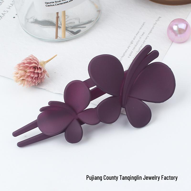 Frosted Double Butterfly Duckbill Hair Clip for Elegant Updo