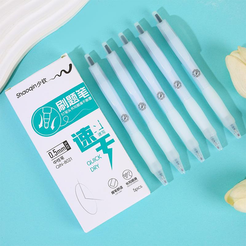 Push-Action Gel Pen with Soft Grip, Quick-Drying, Smooth 0.5mm ST Tip - Perfect for Students