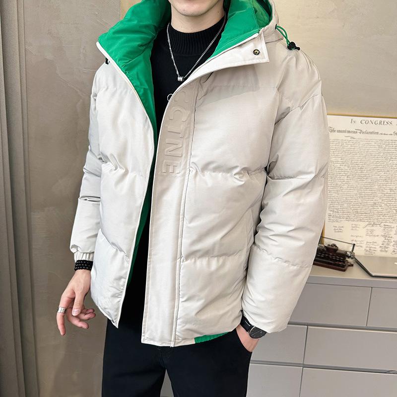 Winter New Outdoor Feather Cotton Clothes Men's Hooded Plus Fat Plus Size Loose Waterproof Jacket