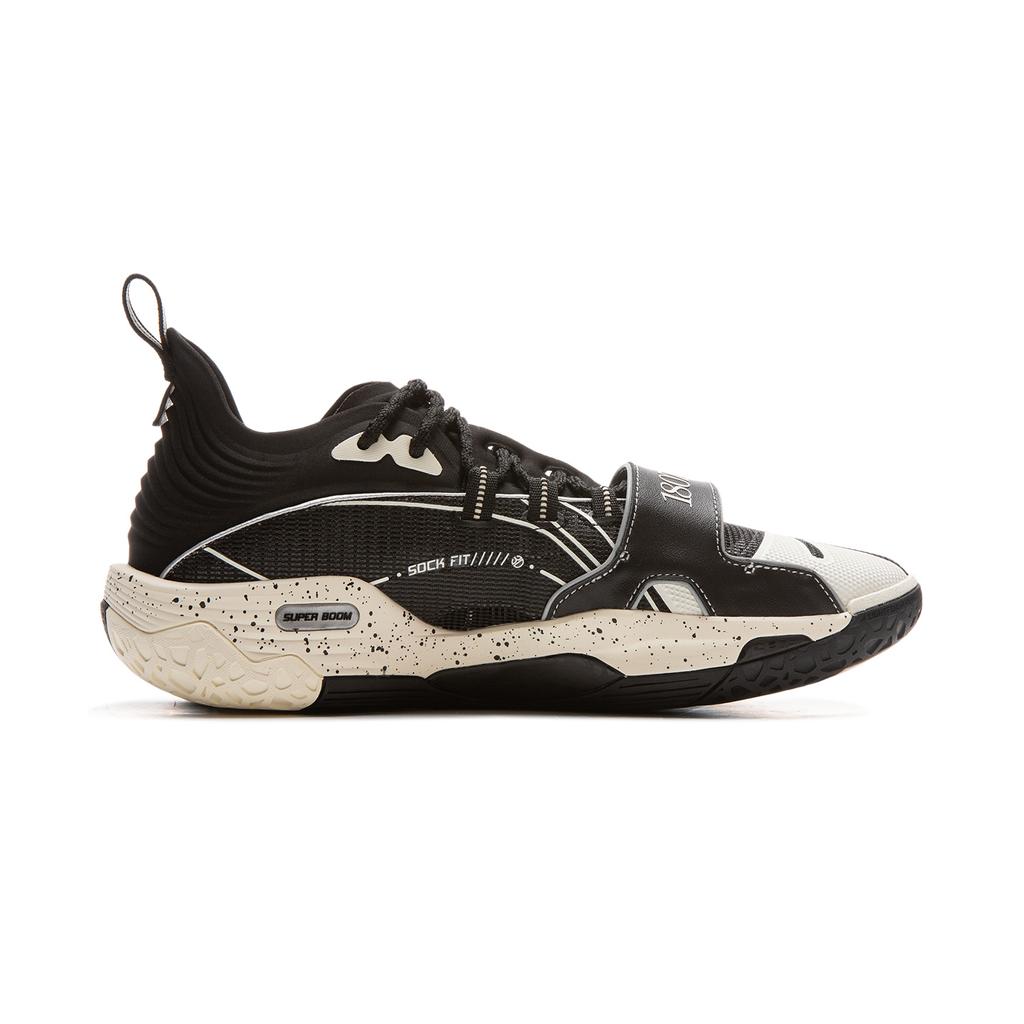 New 1807 X LiNing Cushioning, Slip Resistant, And Abrasion Resistant Low Top Basketball Shoes Men's Black Beige White ABFV027-2