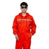 Unisex Work Overalls Hooded Drawstring Wear-resistant Reflective Zipper Work Clothes Loose Pockets Safety Worker Coveralls