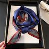 Long small silk scarf women's spring, autumn and summer black neck protection scarf with shirt streamer ribbon belt thin scarf
