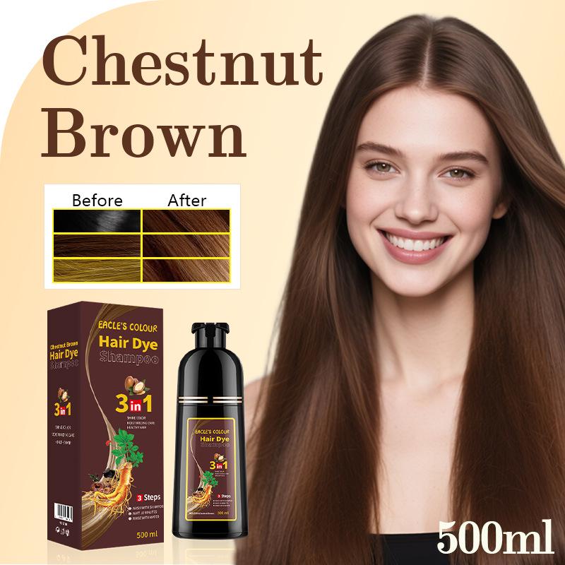 Plant-Based Cross-Border Black Hair Dye for Gray Coverage, Home Use, Colorfast Bubble Formula