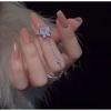Butterfly Rhinestone Double-Finger Tassel Ring - Women's Unique Chain Design