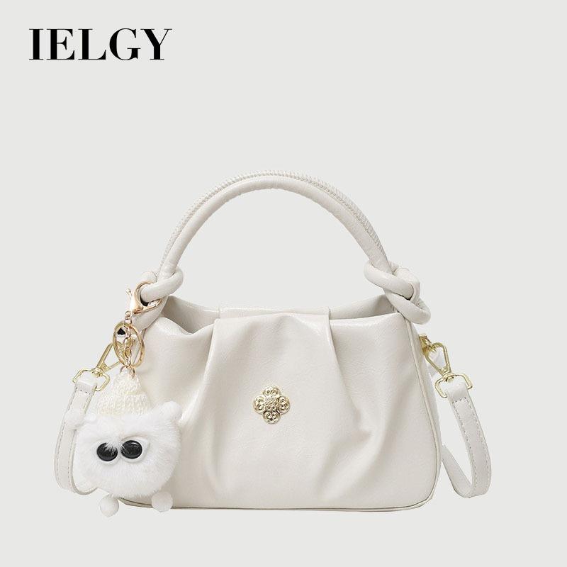 IELGY Portable Cloud Bag Cute Girl Pleated Crossbody Shoulder Bag