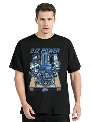 Japan Car 2JZ Engine Turbo Tuning JDM TShirt Summer Fashion Casual Cotton Graphic TShirt UnisexTops Tees Mens Clothing