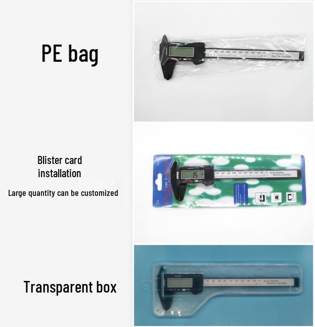 

Сверхпрочный цифровой штангенциркуль 0-150 мм с большим экраном Digital Caliper Black (Transparent Box Packaging)