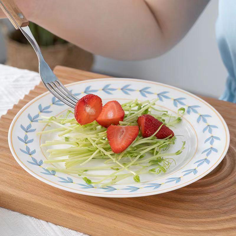 Bread Ceramic Plate 6-inch Small Plate Fruit Butterfly Snack Plate Floral Pastry Storage Bone Plate Creative Simple Korean