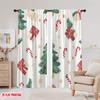 2pcs,2D Plane Printing Contemporary Curtains Christmas Tree Candy Cane Stars (2) Polyester (without Rod) Decorations Inside