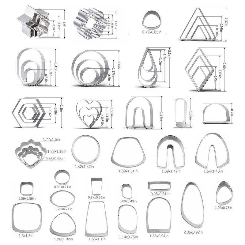Clay Tools Set Polymer Clay Earring Making Kit Stainless Steel Cutter Mold Handmade Pottery Ceramic Craft Jewelry Diy Supplies